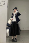 ARCHIVIO J.M.Ribot crew neck single-breasted jacket Handmade AJM-W25/ML-HEI Black